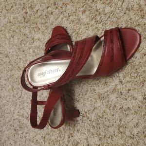 11W Red Easy Street Sandals
